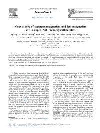 Coexistence of Superparamagnetism and Ferromagnetism in Co-Doped