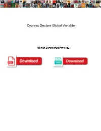 Cypress Declare Global Variable