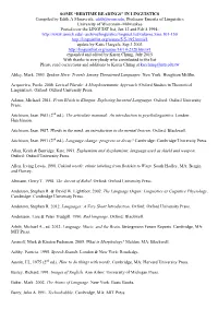 SOME “BEDTIME READINGS” in LINGUISTICS Compiled by Edith A