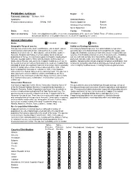 Species Summary
