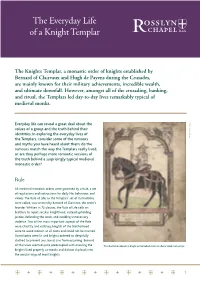 The Everyday Life of a Knight Templar