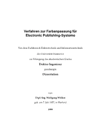Verfahren Zur Farbanpassung F ¨Ur Electronic Publishing-Systeme