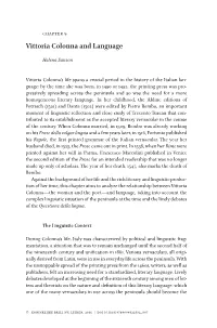 Vittoria Colonna and Language