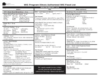 WIC Program Illinois Authorized WIC Food List