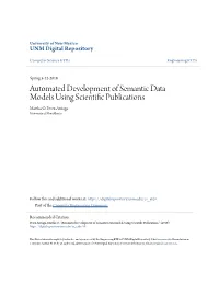 Automated Development of Semantic Data Models Using Scientific Publications Martha O