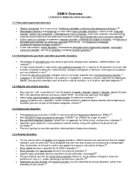 DSM-V Overview 1.2 Section II: Diagnostic Criteria and Codes