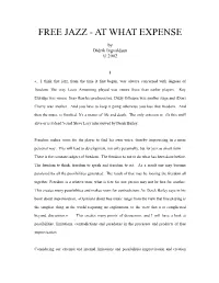 Free Jazz - at What Expense