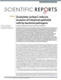 Guanylate Cyclase C Reduces Invasion of Intestinal Epithelial Cells by Bacterial Pathogens Received: 11 October 2017 Surya Amarachintha1, Eleana Harmel-Laws1 & Kris A