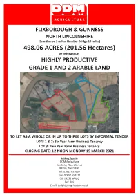 Land at Flixborough & Gunness, Letting Particulars.Cdr
