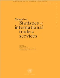 Manual on Statistics of International Trade in Services