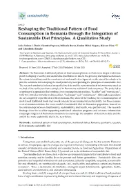 Reshaping the Traditional Pattern of Food Consumption in Romania Through the Integration of Sustainable Diet Principles