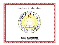 School Calendar 2021-2022 6.27.2020