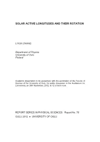 Solar Active Longitudes and Their Rotation