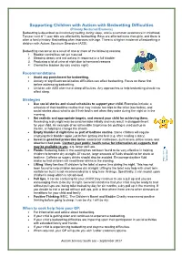 Supporting Children with Autism with Bedwetting Difficulties