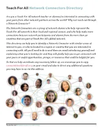 Teach for All Network Connectors Directory