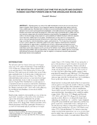 The Importance of Shortleaf Pine for Wildlife and Diversity in Mixed Oak-Pine Forests and in Pine-Grassland Woodlands
