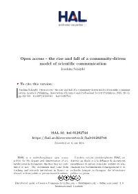 The Rise and Fall of a Community-Driven Model of Scientific Communication Joachim Schöpfel