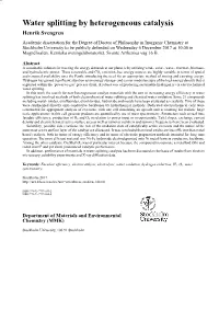 Water Splitting by Heterogeneous Catalysis