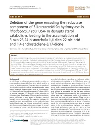 Deletion of the Gene Encoding the Reductase Component of 3