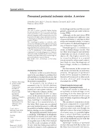 Presumed Perinatal Ischemic Stroke. a Review