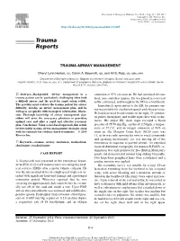 Trauma Airway Management