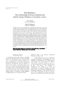 Edit Blindness: the Relationship Between Attention and Global Change Blindness in Dynamic Scenes