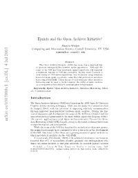Eprints and the Open Archives Initiative