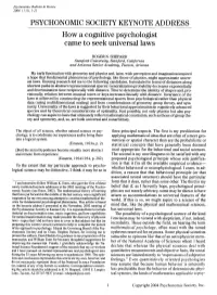 How a Cognitive Psychologist Came to Seek Universal Laws