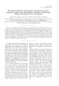 Hymenoptera: Formicidae: Myrmicinae), with the Description of Two New Species