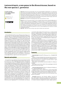 Lasionectriopsis, a New Genus in the Bionectriaceae, Based on the New Species L