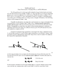 Lifting Surface Lift and Pitch Considerations