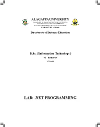NET PROGRAMMING Author: Dr