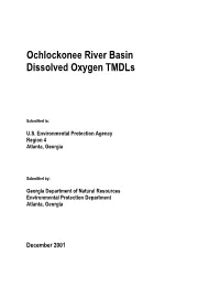 Ochlockonee River Basin Dissolved Oxygen Tmdls
