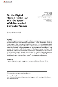 On the Digital Playing Field: How We ''Do Sport'' with Networked