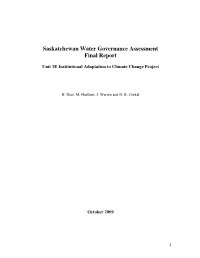 Saskatchewan Water Governance Assessment Final Report