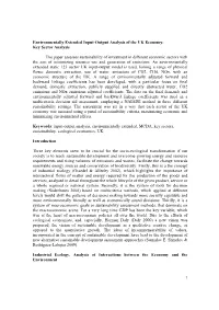 1 Environmentally Extended Input-Output Analysis of The