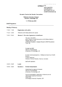 5 February 2020 Draft Programme
