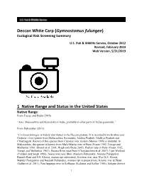ERSS Was Published in 2012 Under the Name Cirrhinus Fulungee