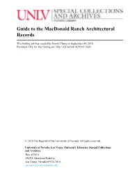 Guide to the Macdonald Ranch Architectural Records
