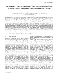 Management of Herring, Capelin and Cod in the Greater Barents Sea - Economic Optimal Management from a Norwegian Point of View