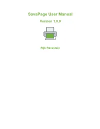 Savapage User Manual Version 1.0.0