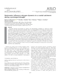 Wastewater Influences Nitrogen Dynamics in a Coastal Catchment During a Prolonged Drought