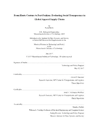 Evaluating Social Transparency in Global Apparel Supply Chains