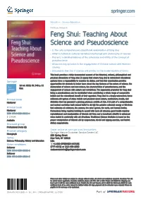 Feng Shui: Teaching About Science and Pseudoscience