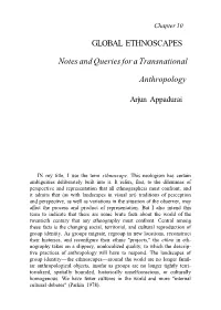 GLOBAL ETHNOSCAPES Notes and Queries for a Transnational