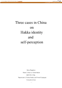 Three Cases in China on Hakka Identity and Self-Perception