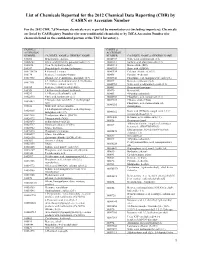 (CDR) by CASRN Or Accession Number