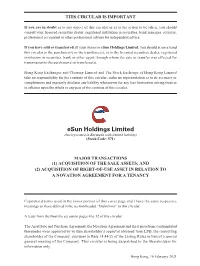 Circular: Major Transactions