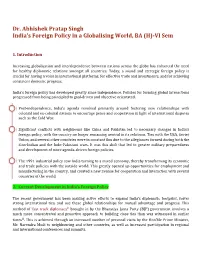 Dr. Abhishek Pratap Singh India's Foreign