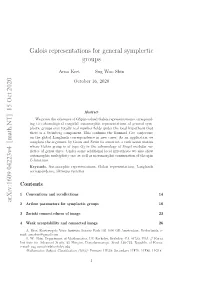 Galois Representations for General Symplectic Groups 3